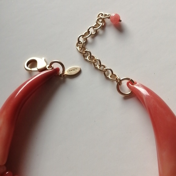 TREND 2026 Chico's Necklace Bohemian Pink Nephrite Faux Coral Multi Beaded - Picture 5 of 8